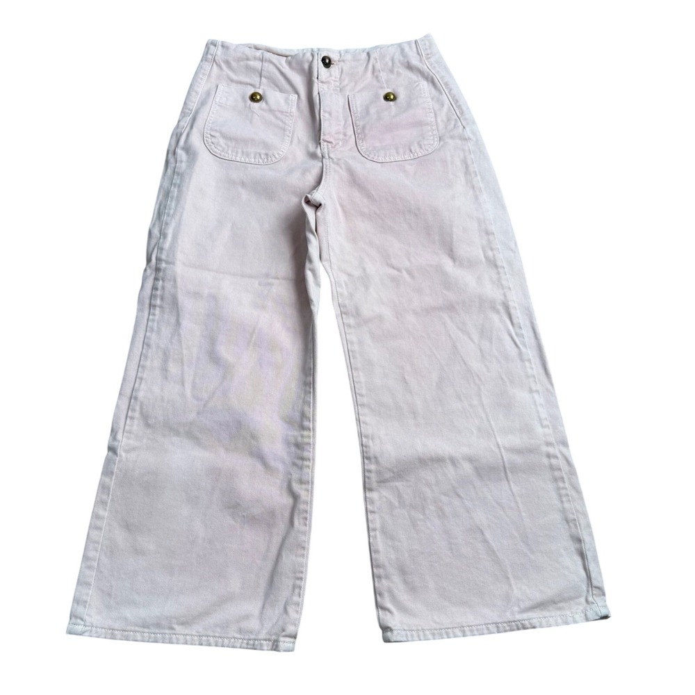 Zara Marine Jeans High Waist Wide Leg Women Size 8 Pink Casual Office Chic